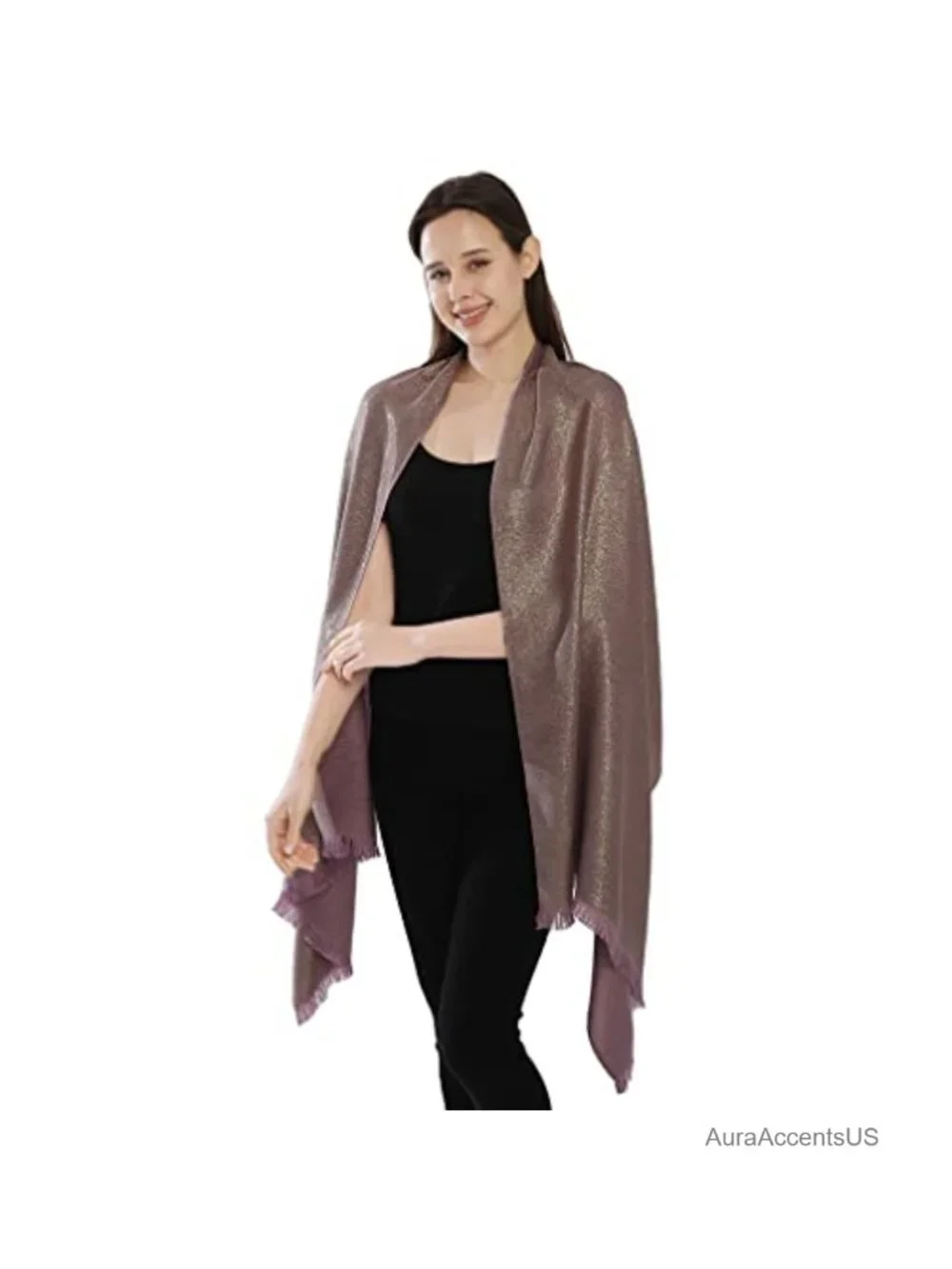 Metallic Sparkling Pashmina Shawl Wrap Oversized Blanket Scarf 100% Polyester